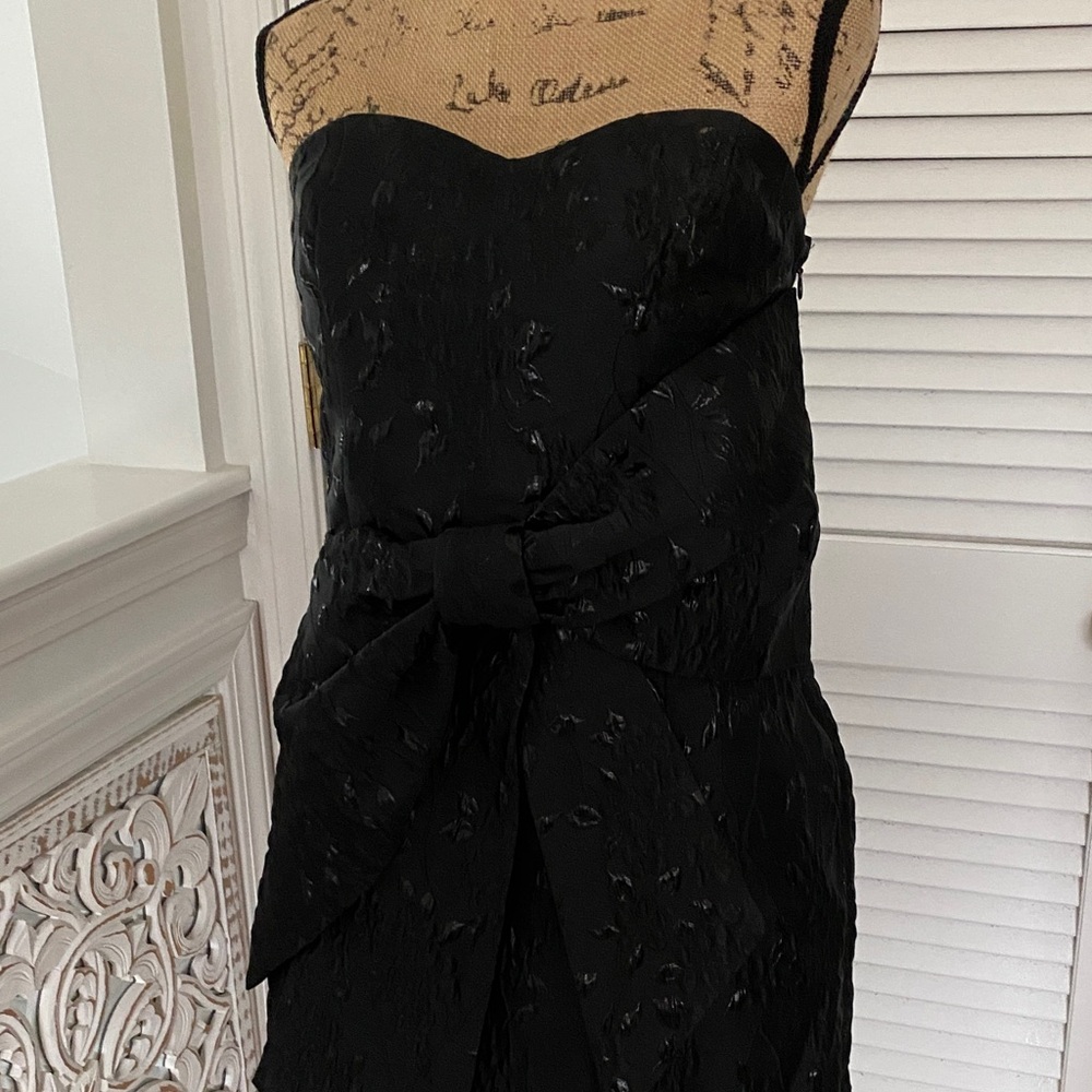 H&M Black Strapless Dress with Bow Detail